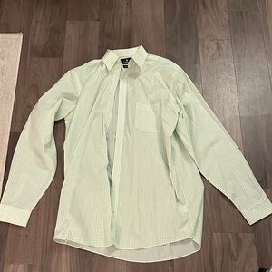 Stafford Men's Mint Checkered Button Down Shirt